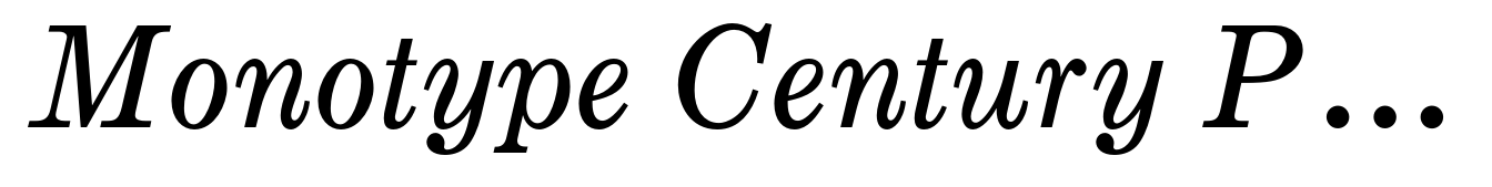 Monotype Century Pro Expanded Italic